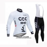 2019 Maillot Ciclismo CCC Blanc Manches Longues et Cuissard