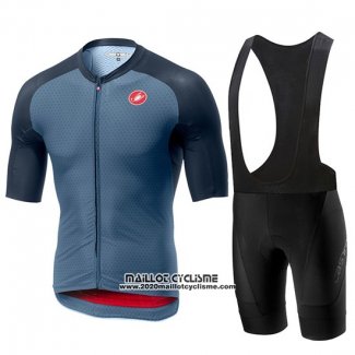 2019 Maillot Ciclismo Castelli Aero Race Bleu Rouge Manches Courtes et Cuissard