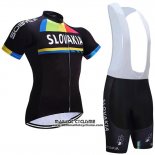 2019 Maillot Ciclismo Slovaquie Noir Manches Courtes et Cuissard