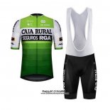 2020 Maillot Ciclismo Caja Rural Blanc Vert Manches Courtes et Cuissard