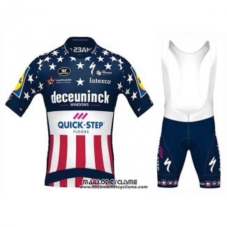 2020 Maillot Ciclismo Deceuninck Quick Step Champion USA Manches Courtes et Cuissard