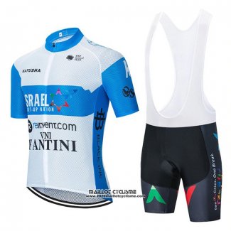 2020 Maillot Ciclismo Israel Cycling Academy Blanc et Bleu Manches Courtes et Cuissard