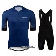 2020 Maillot Ciclismo Le Col Fonce Bleu Manches Courtes et Cuissard