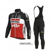 2020 Maillot Ciclismo Lotto Soudal Noir Blanc Rouge Manches Longues et Cuissard