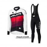 2020 Maillot Ciclismo MMR Blanc Noir Rouge Manches Longues et Cuissard