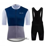 2020 Maillot Ciclismo NDLSS Gris Bleu Manches Courtes et Cuissard