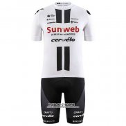 2020 Maillot Ciclismo Sunweb Blanc Manches Courtes et Cuissard