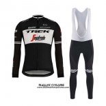 2020 Maillot Ciclismo Trek Segafredo Noir Blanc Manches Longues et Cuissard