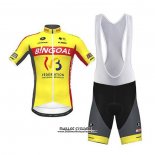 2020 Maillot Ciclismo Wallonie Bruxelles Jaune Rouge Manches Courtes et Cuissard