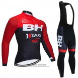 2021 Maillot Cyclisme Bh Templo Rouge Noir Manches Longues et Cuissard