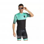 2021 Maillot Cyclisme Bianchi Noir Vert Manches Courtes et Cuissard