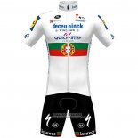 2021 Maillot Cyclisme Deceuninck Quick Step Blanc Manches Courtes et Cuissard