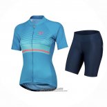 2021 Maillot Cyclisme Femme Pearl Izumi Azur Manches Courtes et Cuissard