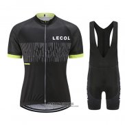 2021 Maillot Cyclisme Le Col Noir Jaune Manches Courtes et Cuissard