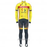 2021 Maillot Cyclisme Wallonie Bruxelles Jaune Manches Longues et Cuissard