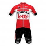 2022 Maillot Cyclisme Lotto Soudal Noir Rouge Manches Courtes et Cuissard