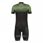 2022 Maillot Cyclisme Scott Vert Manches Courtes et Cuissard 2022 Maillot Cyclisme Scott Vert Manches Courtes et Cuissard