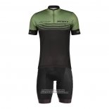 2022 Maillot Cyclisme Scott Vert Manches Courtes et Cuissard