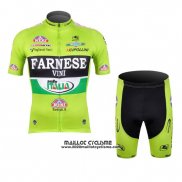 Maillot Ciclismo Farnese Noir et Vert Manches Courtes et Cuissard