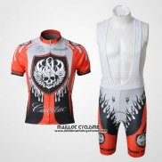 2010 Maillot Ciclismo Rock Racing Rouge et Bleu Clair Manches Courtes et Cuissard