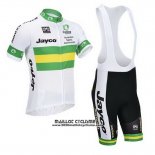 2013 Maillot Ciclismo Australie Blanc et Vert Manches Courtes et Cuissard