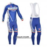 2013 Maillot Ciclismo Castelli Blanc et Bleu Manches Longues et Cuissard