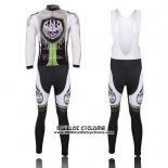 2013 Maillot Ciclismo Rock Racing Noir et Vert Manches Longues et Cuissard