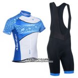 2014 Maillot Ciclismo Monton Azur et Blanc Manches Courtes et Cuissard