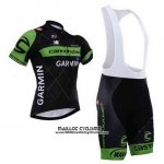 2015 Maillot Ciclismo Cannondale Vert et Noir Manches Courtes et Cuissard