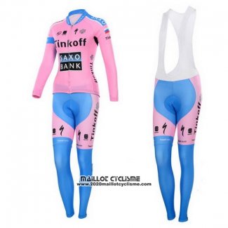 2015 Maillot Ciclismo Femme Saxo Bank Fuchsia Manches Longues et Cuissard