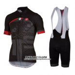 2016 Maillot Ciclismo Castelli Rouge Noir Manches Courtes et Cuissard