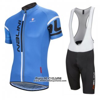 2016 Maillot Ciclismo Nalini Bleu Manches Courtes et Cuissard