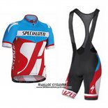 2016 Maillot Ciclismo Specialized Azur et Rouge Manches Courtes et Cuissard