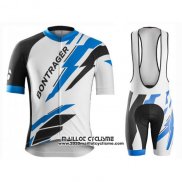 2016 Maillot Ciclismo Trek Bontrager Bleu et Blanc Manches Courtes et Cuissard