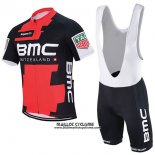 2017 Maillot Ciclismo BMC Rouge et Noir Manches Courtes et Cuissard