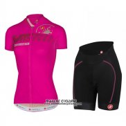 2017 Maillot Ciclismo Femme Castelli Rose Manches Courtes et Cuissard