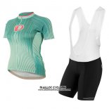 2017 Maillot Ciclismo Femme Pearl Izumi Vert et Blanc Manches Courtes et Cuissard