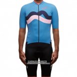 2017 Maillot Ciclismo MAAP Fat Stripe Bleu Manches Courtes et Cuissard