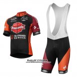 2017 Maillot Ciclismo Pauwels Sauzen Vastgoedservice Noir et Orange Manches Courtes et Cuissard