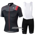 2017 Maillot Ciclismo Sportful Noir et Rouge Manches Courtes et Cuissard