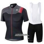 2017 Maillot Ciclismo Sportful Noir et Rouge Manches Courtes et Cuissard