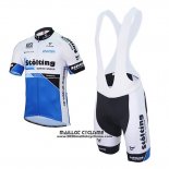 2017 Maillot Ciclismo Stolting Blanc et Bleu Manches Courtes et Cuissard