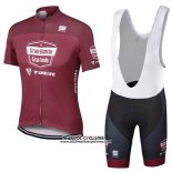 2017 Maillot Ciclismo Strade Bianche Trek Rouge Manches Courtes et Cuissard