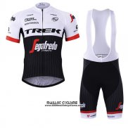 2017 Maillot Ciclismo Trek Segafredo Noir et Blanc Manches Courtes et Cuissard