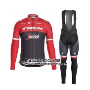 2017 Maillot Ciclismo Trek Segafredo Noir et Rouge Manches Longues et Cuissard