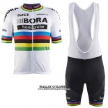 2017 Maillot Ciclismo UCI Mondo Champion Bora Blanc Manches Courtes et Cuissard