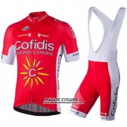 2018 Maillot Ciclismo Confidis Rouge Manches Courtes et Cuissard