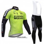 2018 Maillot Ciclismo Euskadi Murias Vert et Noir Manches Longues et Cuissard