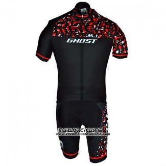 2018 Maillot Ciclismo Ghost Rouge Noir Manches Courtes et Cuissard