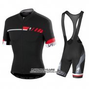 2018 Maillot Ciclismo Specialized Noir Rouge Blanc Manches Courtes et Cuissard